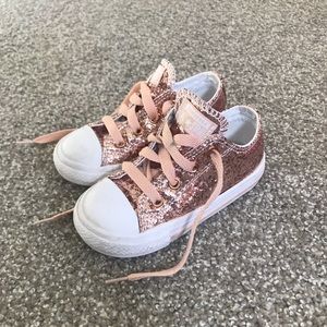 Rose gold glitter converse
